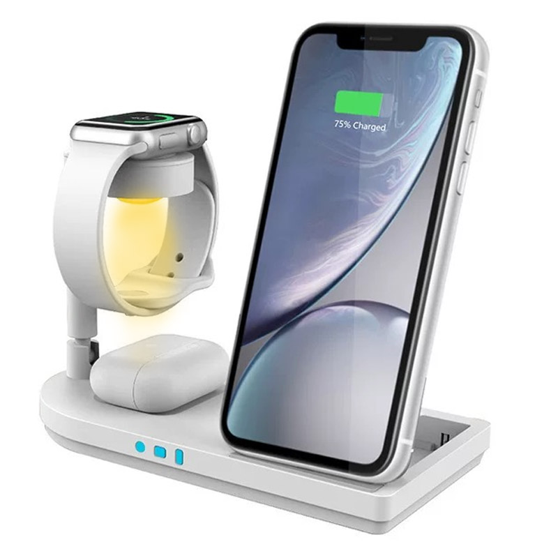 Watch Charger Cable - Vouwbare 3-in-1 draadloze opladerstandaard met LED-nachtlampje