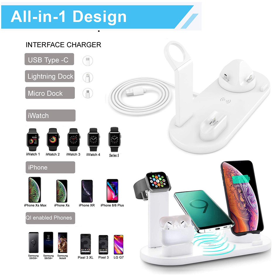7-in-1 draadloze oplaadstandaa - Watch Charger Cable recensie en prijs